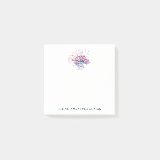 Notas Post-it® Acuarela Playa de peces tropicales (Anverso)