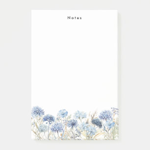 Notas Post-it® Acuarela Polvo Azul Hidrangeas Personalizado