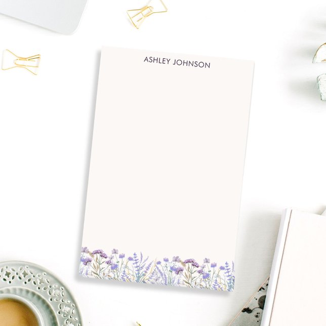 Notas Post-it® Acuarela Purple Wildflower Meadow (In situ Office desk)
