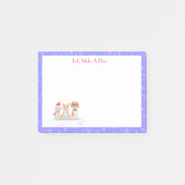Notas Post-it® Acuarela Tres Perros Lindos Listos Para Navidad