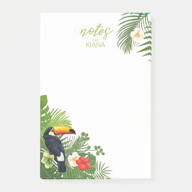 Notas Post-it® Acuarela Tropical con Toucan Green ID577 (Anverso)