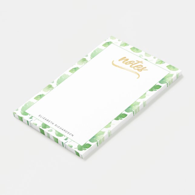 Notas Post-it® Acuarela Tropical Sale Relieve metalizado Faux de  (En perspectiva)