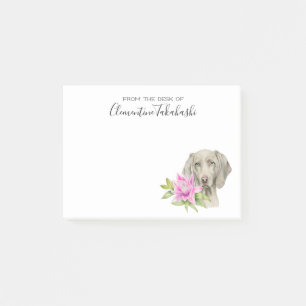 Notas Post-it® Acuarela Weimaraner Dog and Lily Agregar su nombr