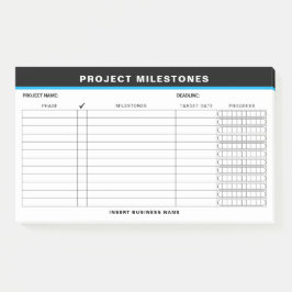 Notas Post-it® Add Name Project Milestones Tracker Sticky Notes