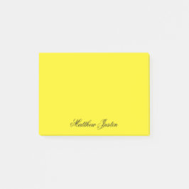 Notas Post-it® Add Your Name to Custom Neon Yellow Stationery