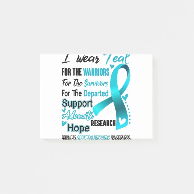 Notas Post-it® Addiction Recovery Awareness Month Ribbon Gifts (Anverso)
