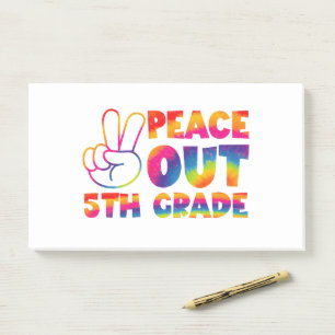 Notas Post-it® Adiós quinto grado Tie Dye último día 5to grado 