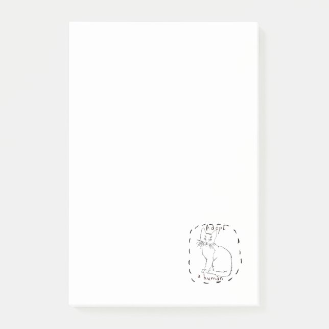 Notas Post-it® Adopta a un humano (Anverso)