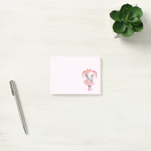 Notas Post-it® Adorable Ballerina Elephant En Pointe (Oficina)