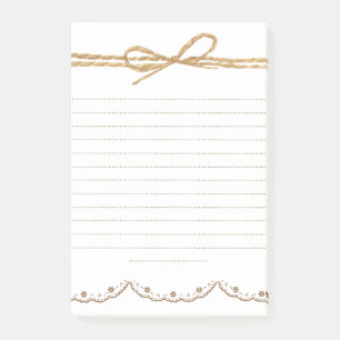 Notas Post-it® Adorable bata marrón blanca hermosa encaje