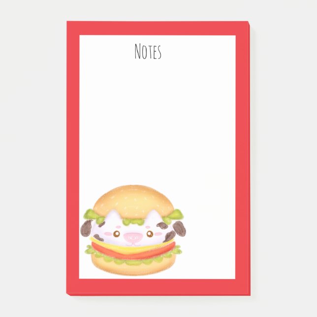 Notas Post-it® Adorable Cow Hamburger (Anverso)