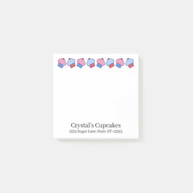 Notas Post-it® Adorable Cupcake Personalizado (Anverso)