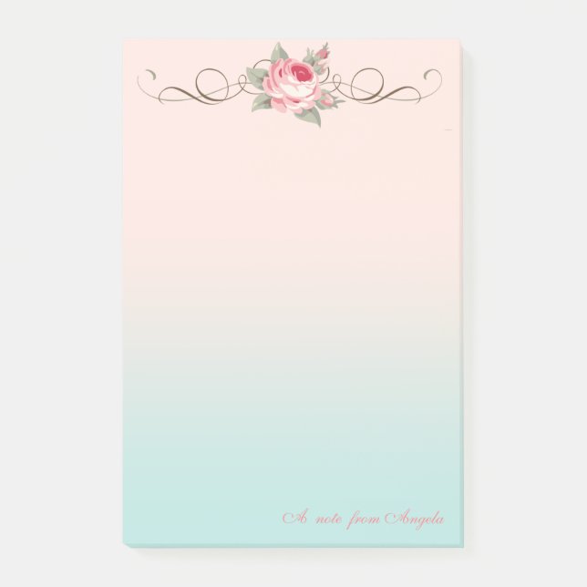 Notas Post-it® Adorable Cute Girly, Rosa Personalizado (Anverso)