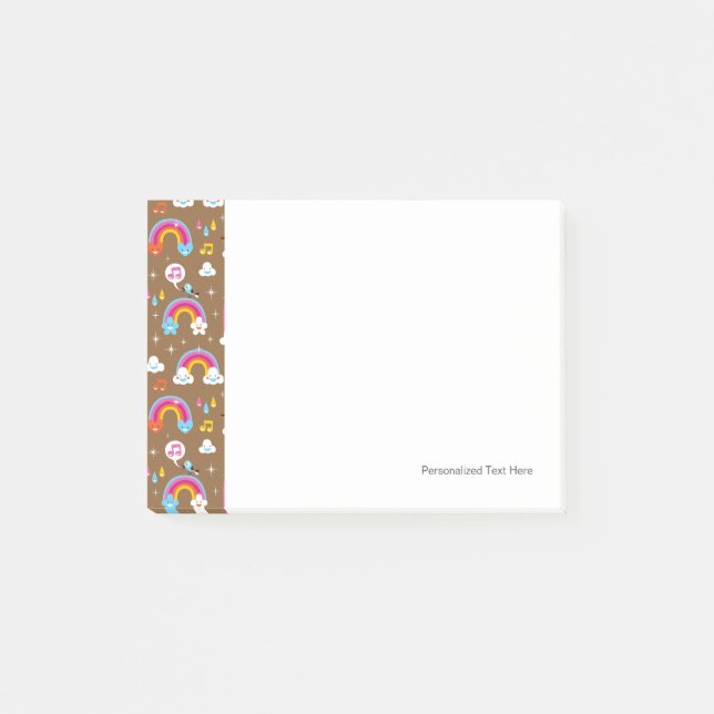 Notas Post-it® adorable patrón de arco iris (Anverso)