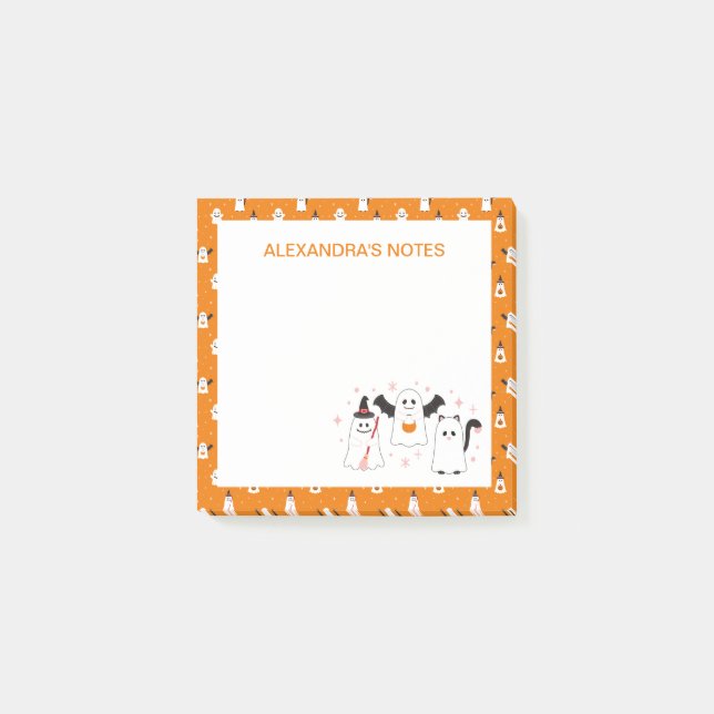 Notas Post-it® Adorable truco de Halloween o el tratamiento de fa (Anverso)