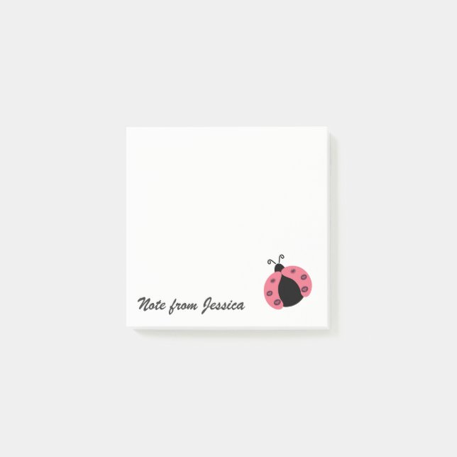 Notas Post-it® Adorable whimsical lindo ladybug personalizado (Anverso)