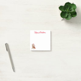 Notas Post-it® Adorable Yorkie de Navidad con sombrero de Santa M