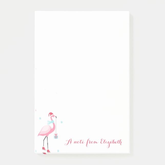 Notas Post-it® Adorables Flamingos Rosados Presentes Copos De Nie (Anverso)