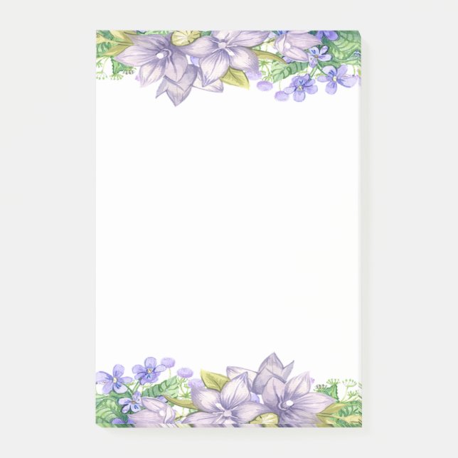 Notas Post-it® Adorables flores acuarelas lindas (Anverso)
