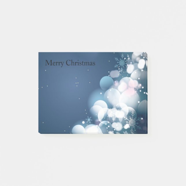 Notas Post-it® adornos de navidad sobre un fondo azul (Anverso)