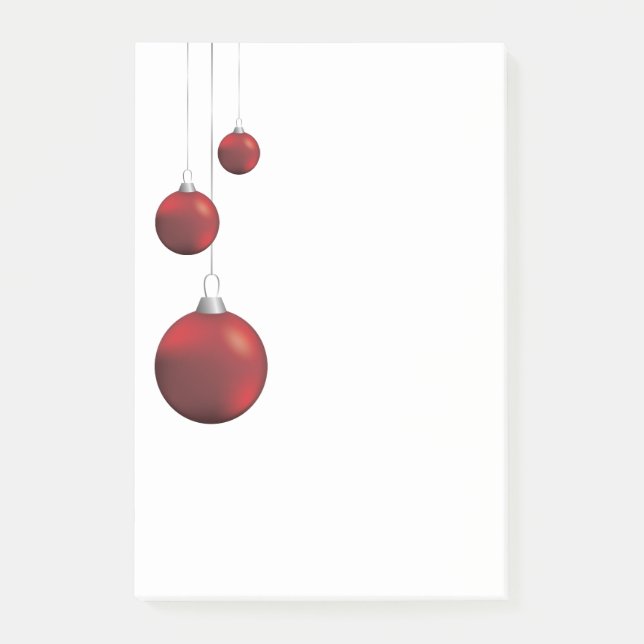 Notas Post-it® Adornos Navideños Rojos (Anverso)