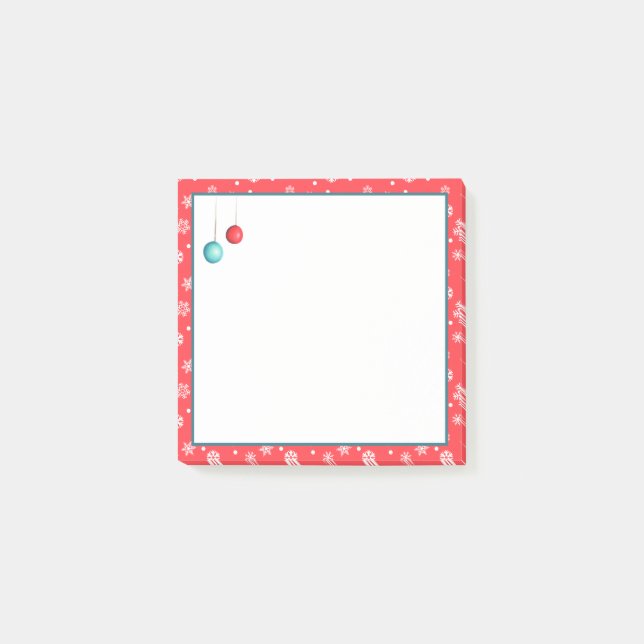 Notas Post-it® Adornos y Copos de Nieve de Navidad (Anverso)