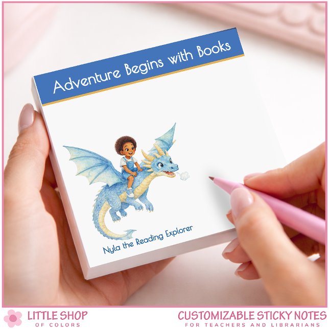 Notas Post-it® Adventure Begins with a Book Personalized Book Lov (Subido por el creador)