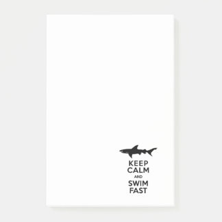 Notas Post-it® Advertencia divertida sobre los tiburones: mantent
