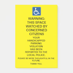NOTAS POST-IT® ADVERTENCIA RÓTULO DE VIOLACIÓN DEL ESTACIONAMIE