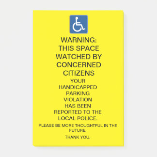 NOTAS POST-IT® ADVERTENCIA RÓTULO DE VIOLACIÓN DEL ESTACIONAMIENT