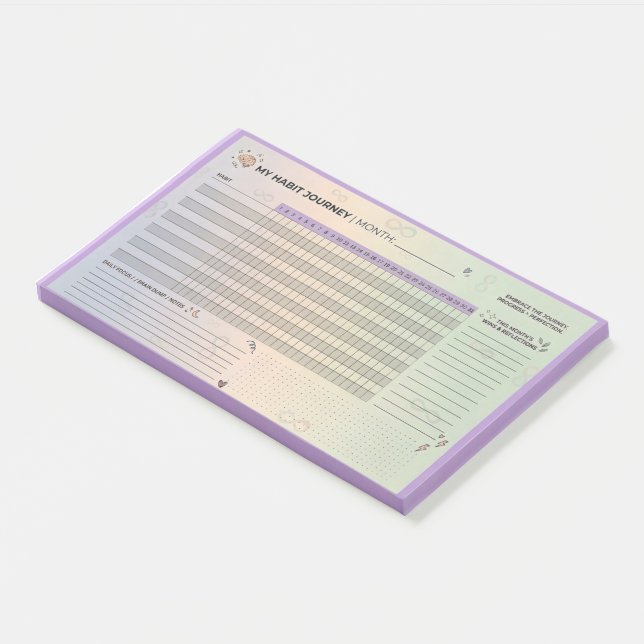 Notas Post-it® Aesthetic Neurodivergent Habit Tracker Brain Dump (En perspectiva)