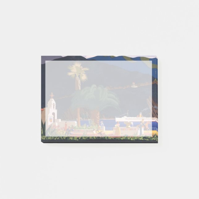 Notas Post-it® Afiche de viajes - Isla Santa Catalina, California (Anverso)