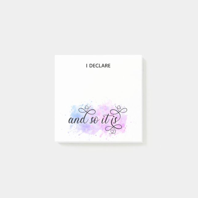 Notas Post-it® *~* Afirmación Intención Abstracto Blob I DECLARE (Anverso)