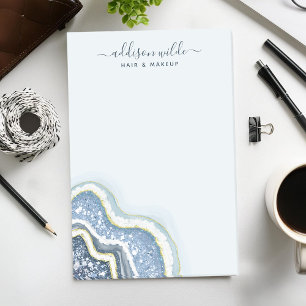 Notas Post-it® Ágata Geoda Brillante Azul Luxe Empresarial