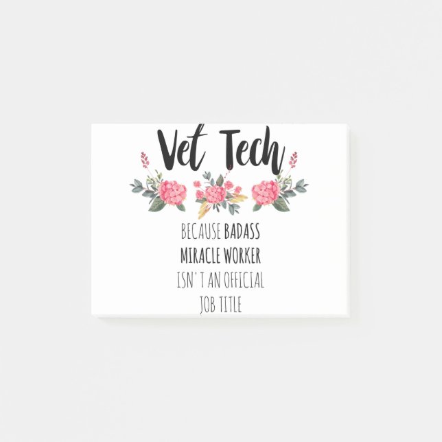 Notas Post-it® Agradecimiento De Vet Tech Agradecimiento Gracias  (Anverso)