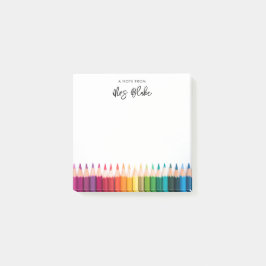 Notas Post-it® Agradecimiento del profesor a los lápices de arcoi