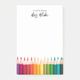 Notas Post-it® Agradecimiento del profesor a los lápices de arcoi