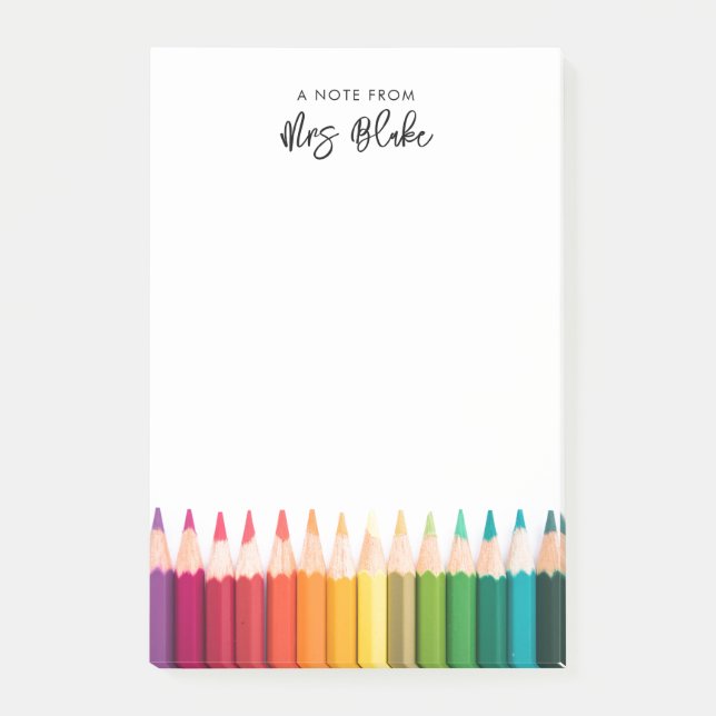 Notas Post-it® Agradecimiento del profesor a los lápices de arcoi (Anverso)