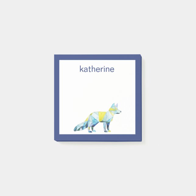 Notas Post-it® Agrega tu nombre | Animal Geométrico Fox (Anverso)