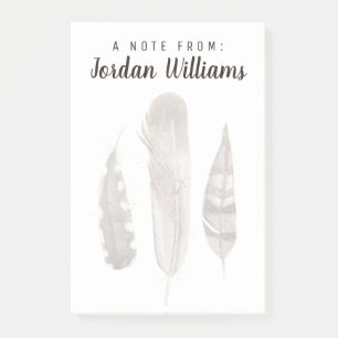 Notas Post-it® Agrega tu nombre Feathers II