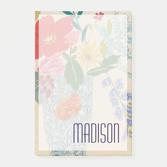 Notas Post-it® Agrega tu nombre| Flores de primavera II (Anverso)