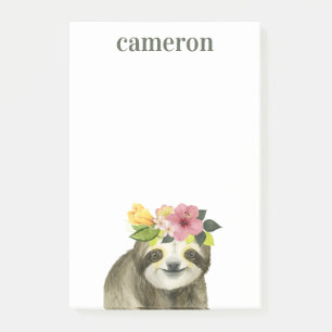 Notas Post-it® Agrega tu nombre Halo tropical Sweet Sloth