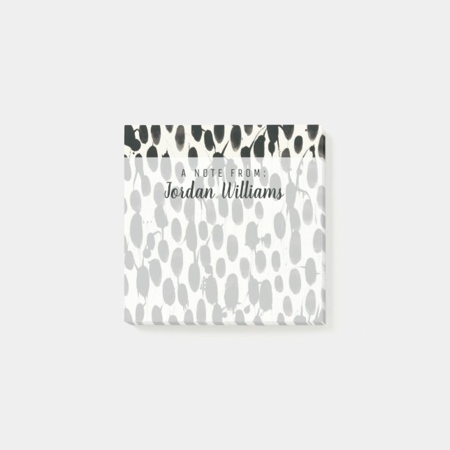 Notas Post-it® Agrega tu nombre | Invariable I | Acuarela negra (Anverso)