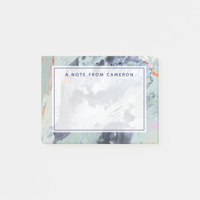 Notas Post-it® Agrega tu nombre | Mar polifónico - Azul (Anverso)