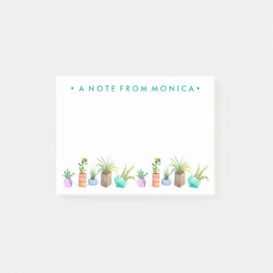 Notas Post-it® Agrega tu nombre   Olla de suculentos