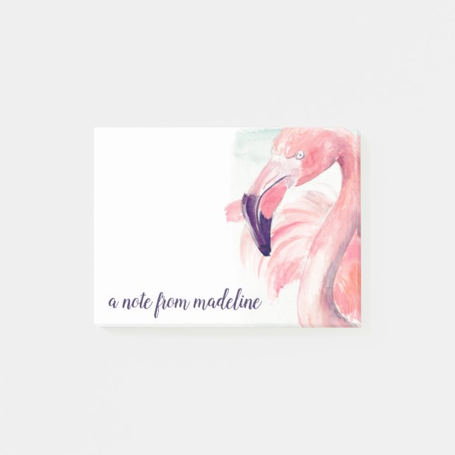 Notas Post-it® Agrega tu nombre | Pastel Flamingo (Anverso)