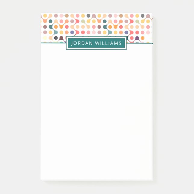 Notas Post-it® Agrega tu nombre | Patrón de estructura molecular (Anverso)