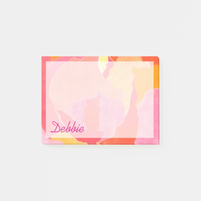 Notas Post-it® Agrega tu nombre| Rosa de col IV (Anverso)