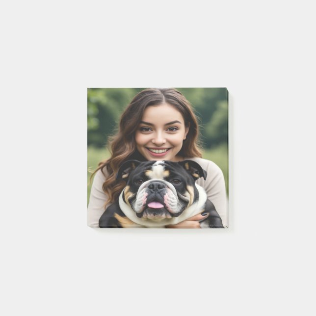Notas Post-it® Agregar foto de Bulldog Personalizar (Anverso)