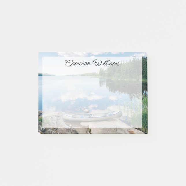 Notas Post-it® Agua | Canoa en el lago de Suecia (Anverso)